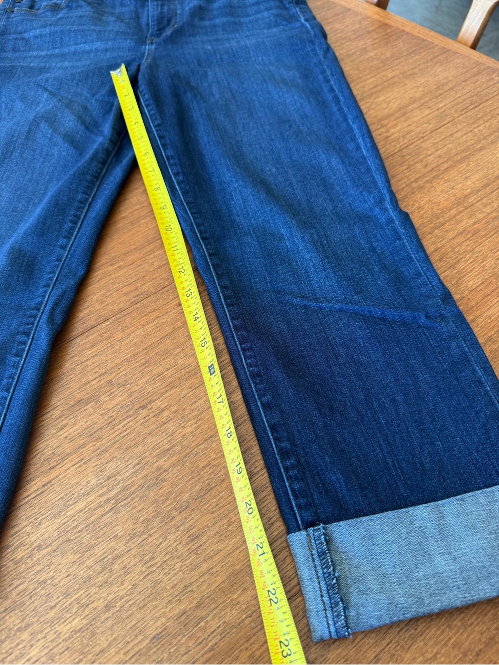 Liverpool Dark Blue Cuffed Straight Jeans - Picture 6 of 7